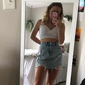 NEW W TAGS ripped denim/jean pacsun skirt